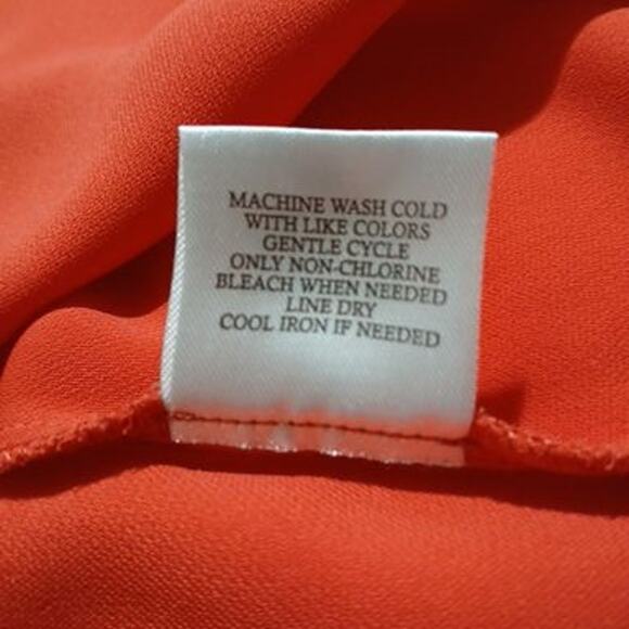 Brina & Em Small Coral Red Square-Gathered-Neck Flutter-Sleeve A Line Top - Picture 5 of 7